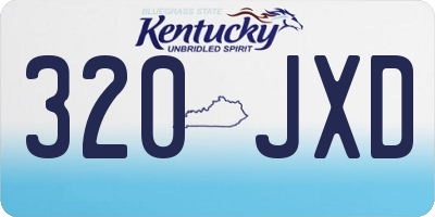 KY license plate 320JXD