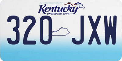 KY license plate 320JXW