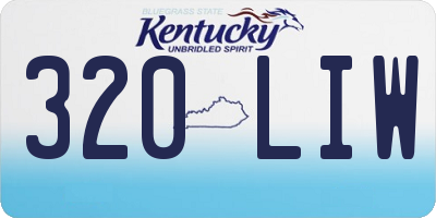 KY license plate 320LIW