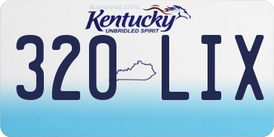KY license plate 320LIX