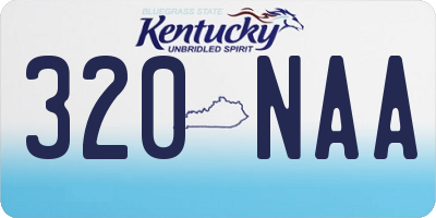 KY license plate 320NAA
