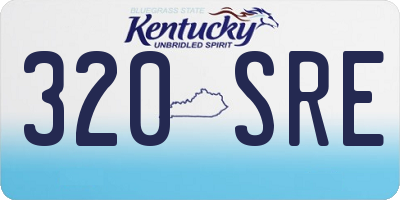 KY license plate 320SRE
