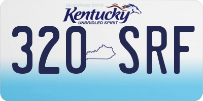 KY license plate 320SRF
