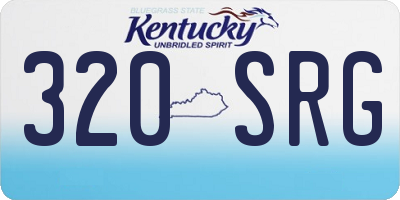 KY license plate 320SRG