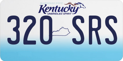 KY license plate 320SRS
