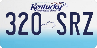 KY license plate 320SRZ