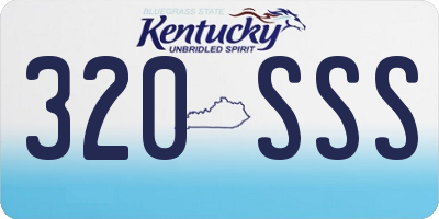 KY license plate 320SSS