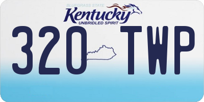 KY license plate 320TWP