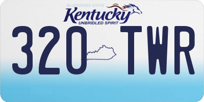 KY license plate 320TWR