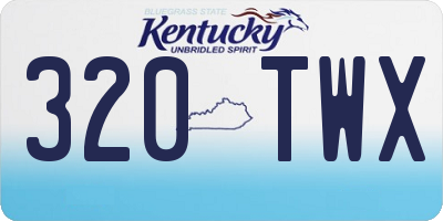 KY license plate 320TWX