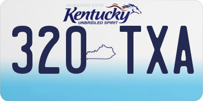 KY license plate 320TXA