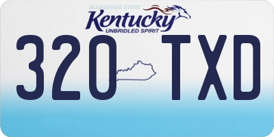 KY license plate 320TXD