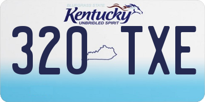 KY license plate 320TXE