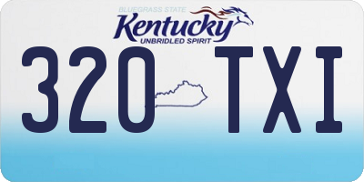 KY license plate 320TXI