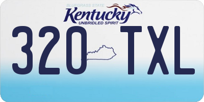 KY license plate 320TXL