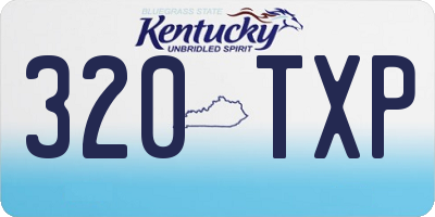 KY license plate 320TXP