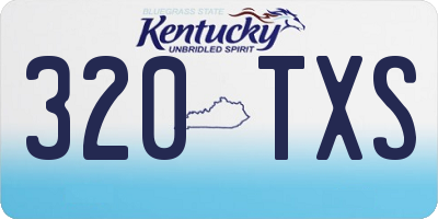 KY license plate 320TXS