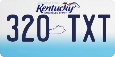 KY license plate 320TXT