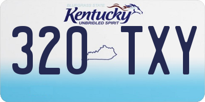 KY license plate 320TXY