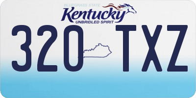 KY license plate 320TXZ