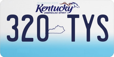 KY license plate 320TYS