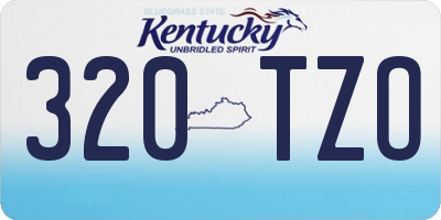 KY license plate 320TZO