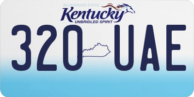 KY license plate 320UAE