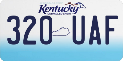 KY license plate 320UAF