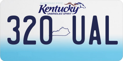 KY license plate 320UAL