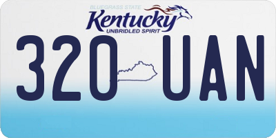 KY license plate 320UAN