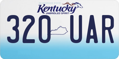 KY license plate 320UAR
