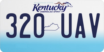 KY license plate 320UAV