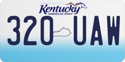 KY license plate 320UAW