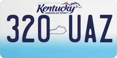 KY license plate 320UAZ