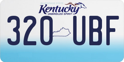 KY license plate 320UBF