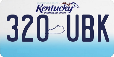 KY license plate 320UBK
