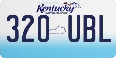 KY license plate 320UBL