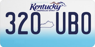 KY license plate 320UBO