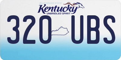 KY license plate 320UBS