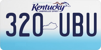 KY license plate 320UBU