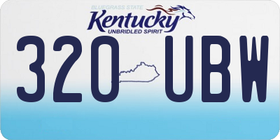 KY license plate 320UBW