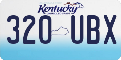 KY license plate 320UBX
