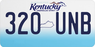 KY license plate 320UNB