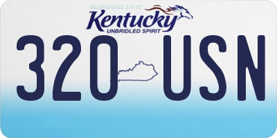 KY license plate 320USN