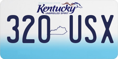 KY license plate 320USX