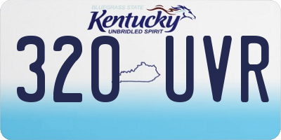 KY license plate 320UVR