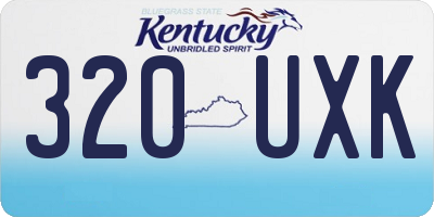 KY license plate 320UXK