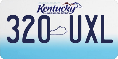 KY license plate 320UXL