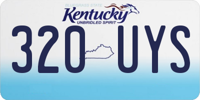 KY license plate 320UYS