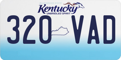 KY license plate 320VAD